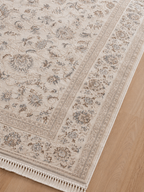 Covor Defne Crem cu Model Floral Elegant – Design Clasic, Aspect Rafinat pentru Living și Dormitor