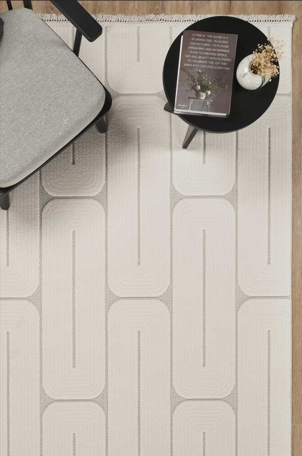 Covor Nordic Crem Modern Antiderapant pentru Living – Arzen Nordic