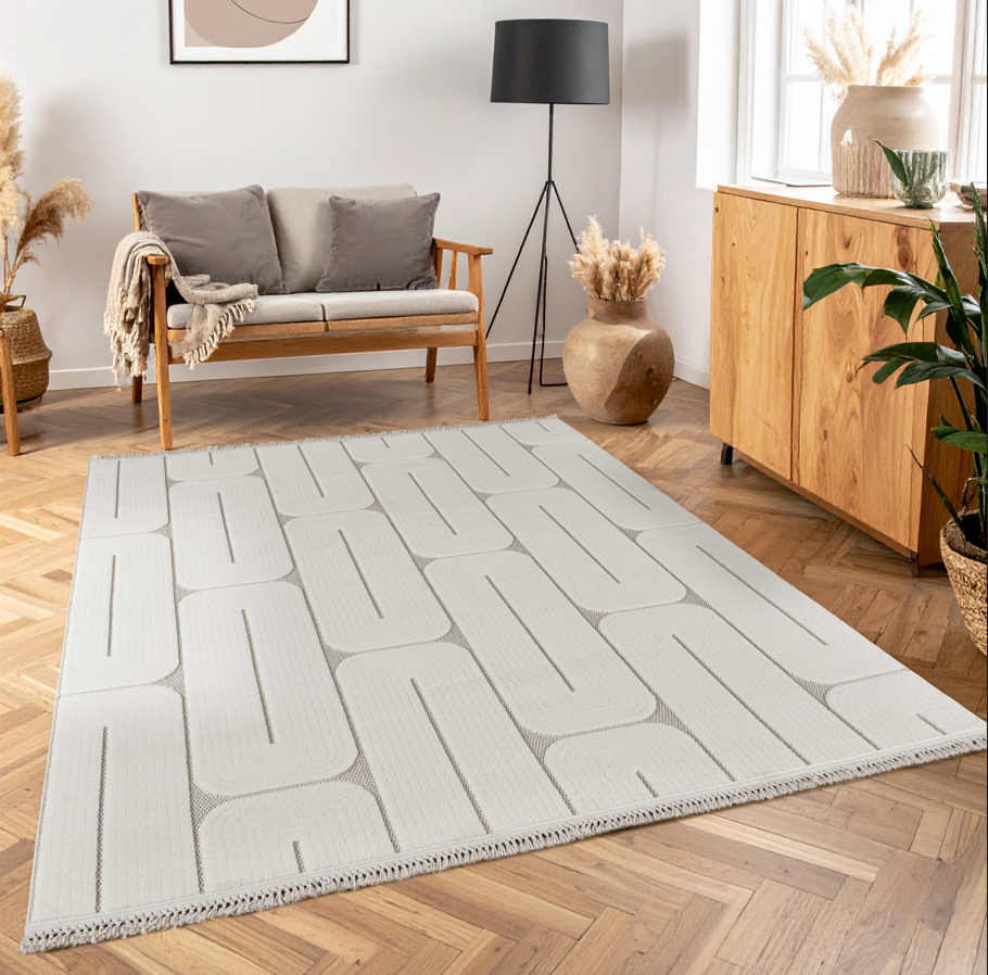 Covor Nordic Crem Modern Antiderapant pentru Living – Arzen Nordic