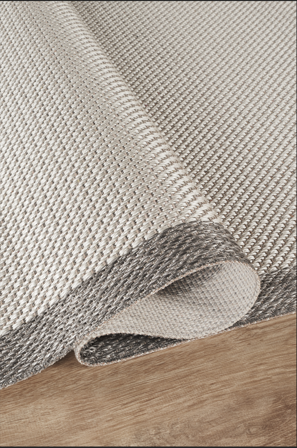 Covor Sisal Arzen Sisal Plus Gri cu Bordură Antracit, Antiderapant, Ușor de Curățat