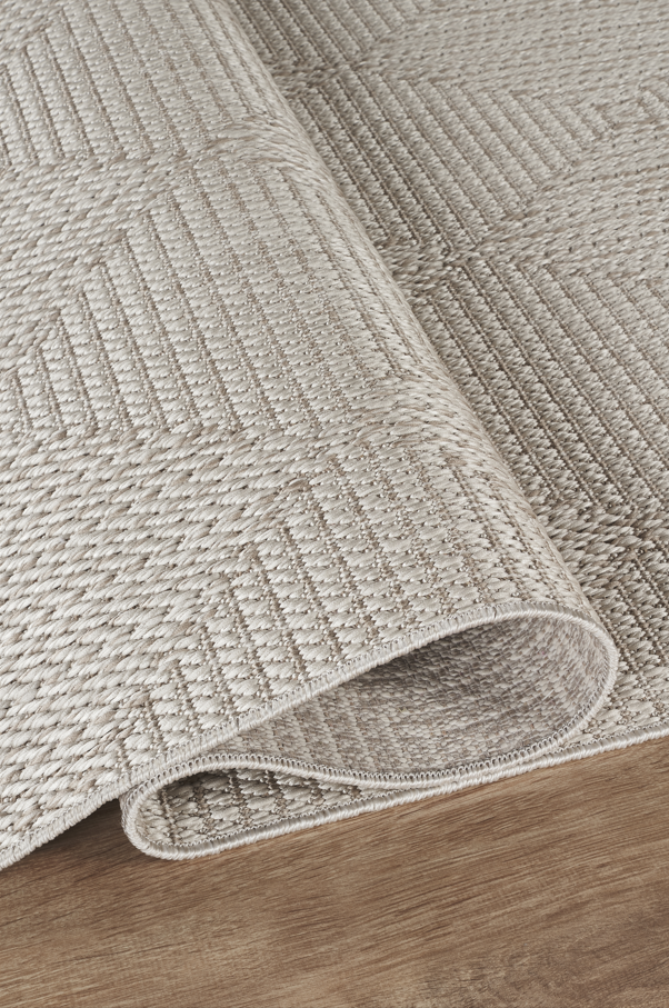 Covor Sisal Arzen Sisal Plus Vizon în Carouri, Antiderapant, Ușor de Curățat