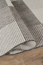 Covor Sisal Arzen Sisal Plus Gri în Carouri, Antiderapant, Ușor de Curățat