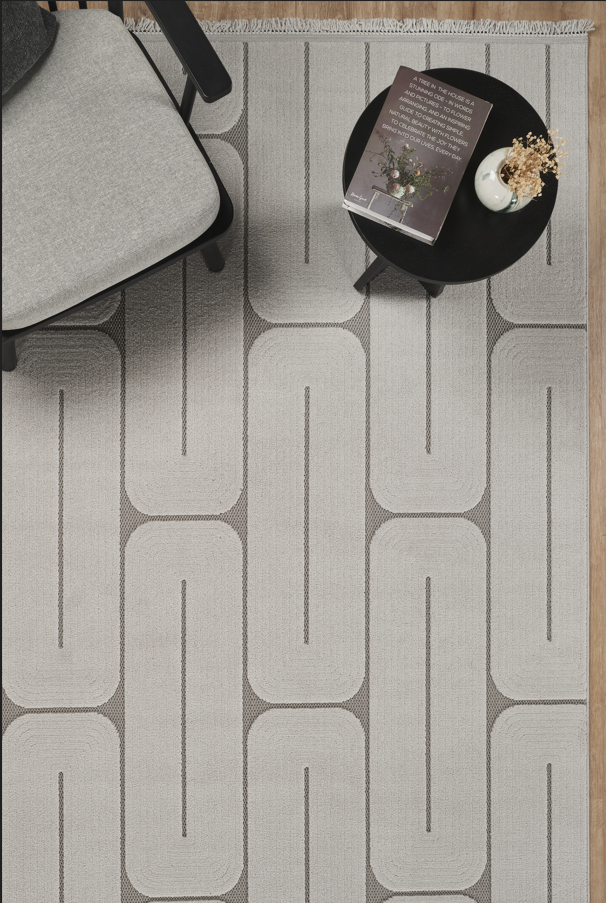 Covor Nordic Gri Modern Antiderapant pentru Living – Arzen Nordic