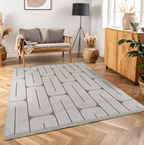 Covor Nordic Gri Modern Antiderapant pentru Living – Arzen Nordic