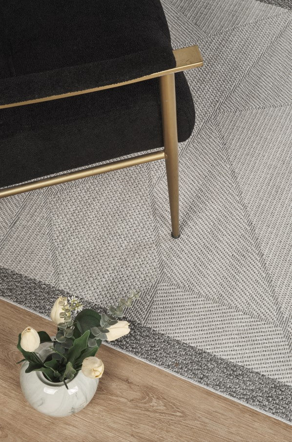 Covor Sisal Arzen Sisal Plus Gri Bordură Antracit, Antiderapant, Ușor de Curățat