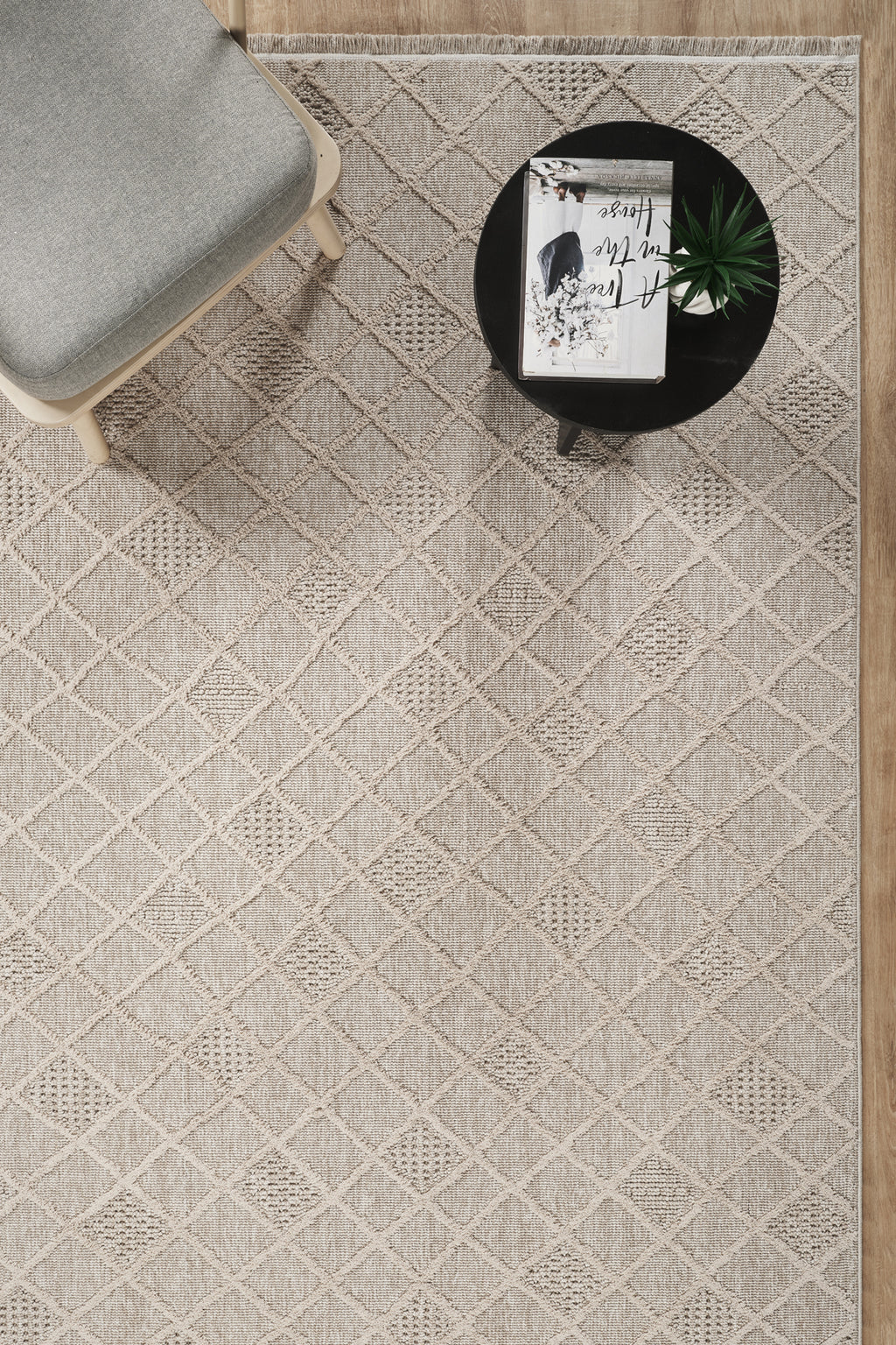 Covor Bouclé Bej Antiderapant pentru Living și Dormitor – Arzen Bouclé