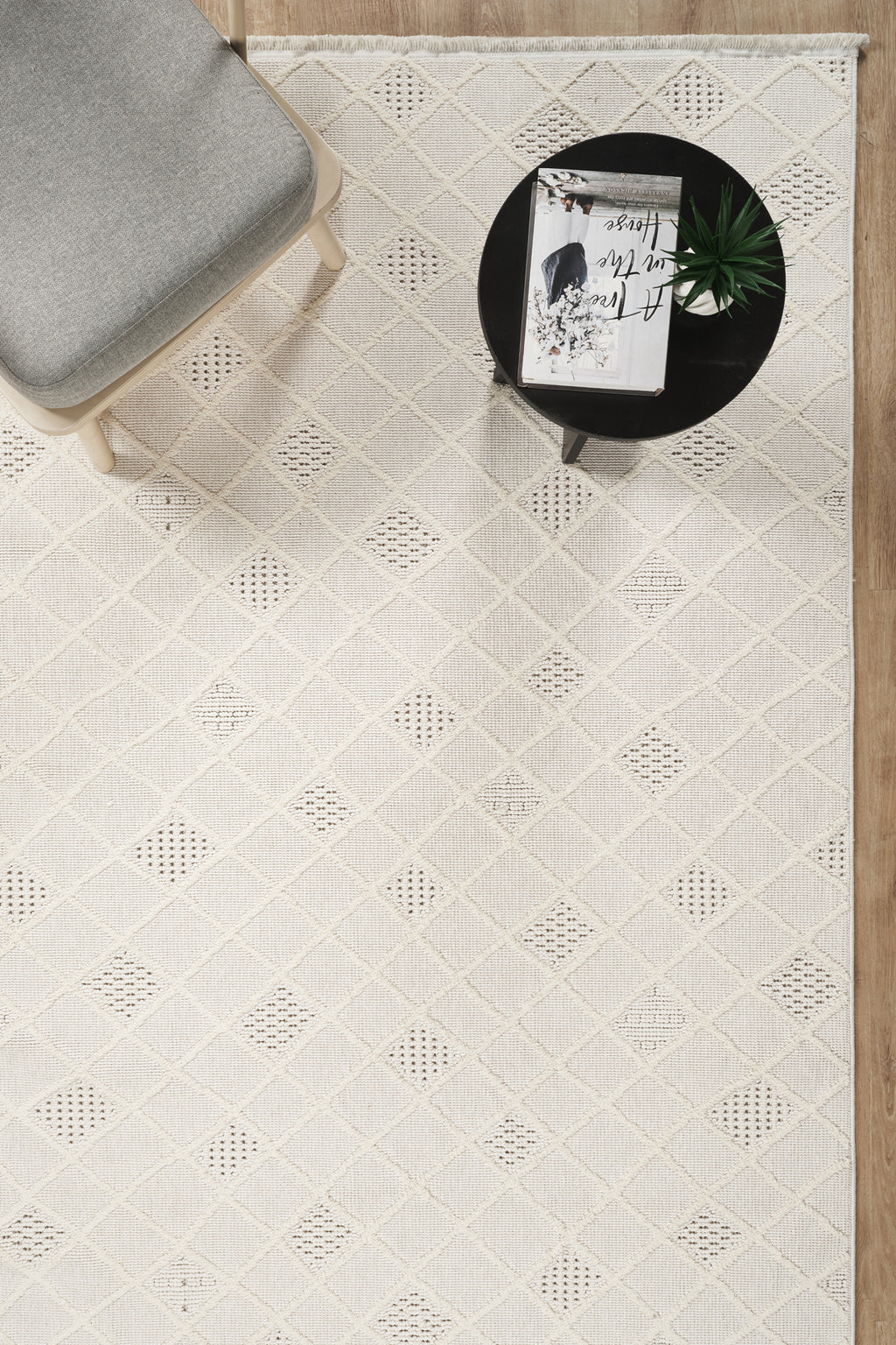 Covor Bouclé Crem Antiderapant pentru Living și Dormitor – Arzen Bouclé
