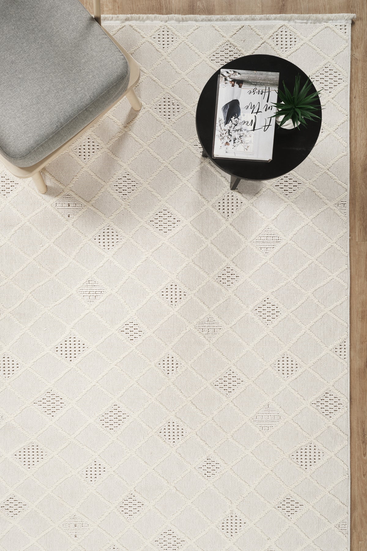 Covor Bouclé Crem Antiderapant pentru Living și Dormitor – Arzen Bouclé