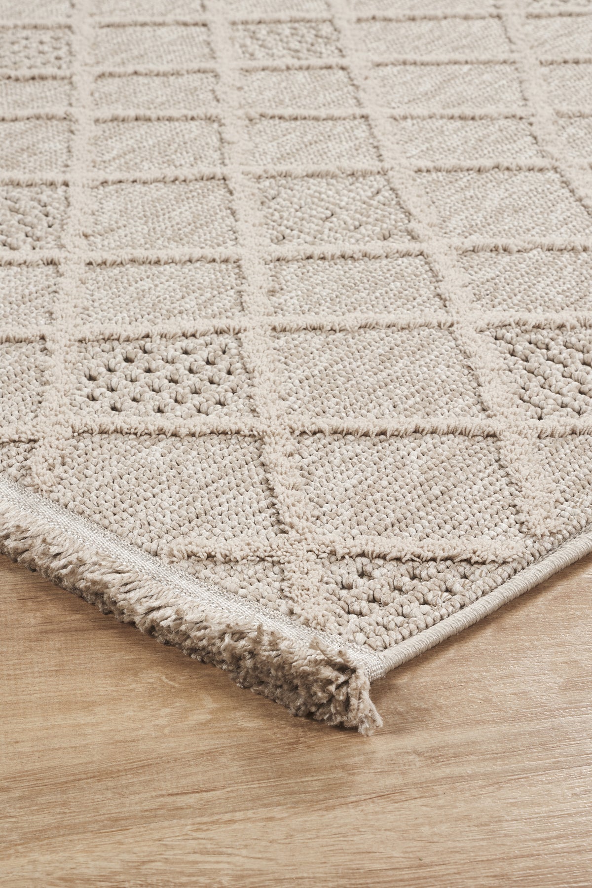 Covor Bouclé Bej Antiderapant pentru Living și Dormitor – Arzen Bouclé