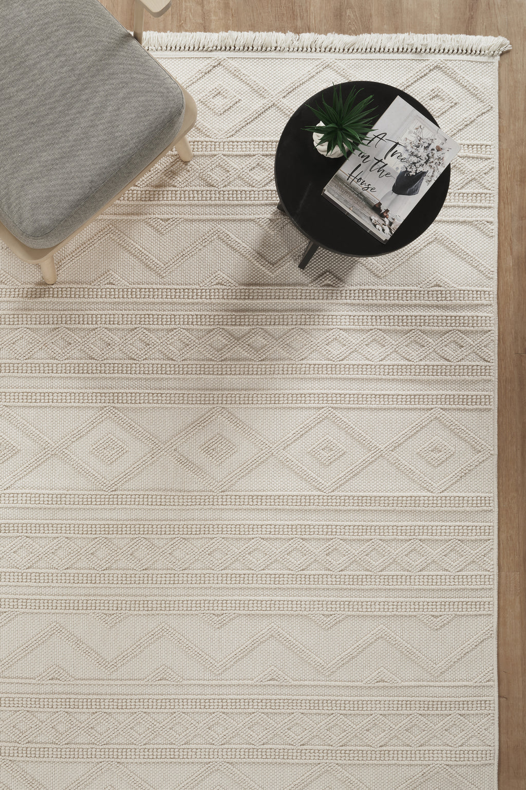 Covor Bouclé Crem Antiderapant pentru Living și Dormitor – Arzen Bouclé
