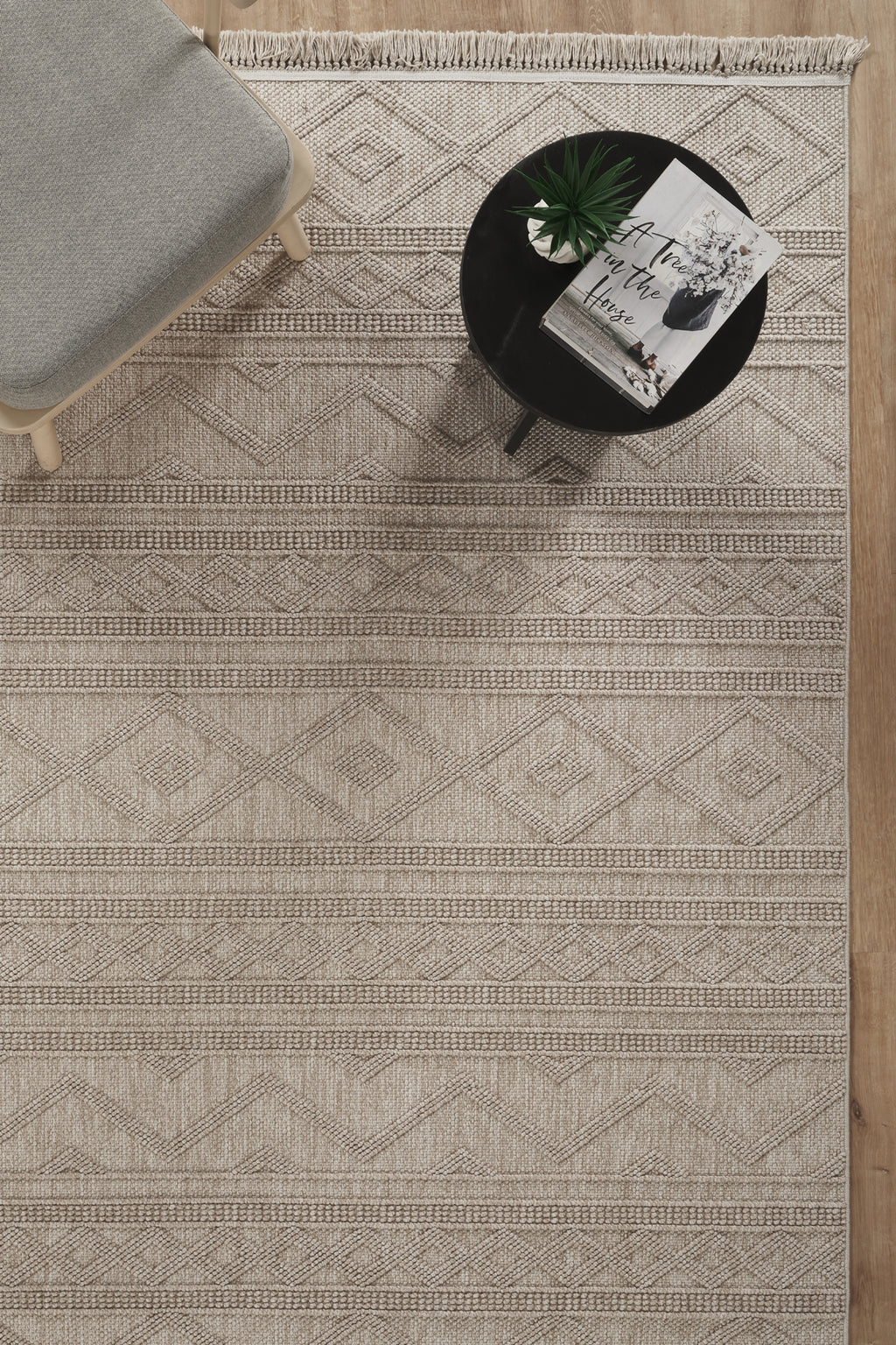Covor Bouclé Bej Antiderapant pentru Living și Dormitor – Arzen Bouclé