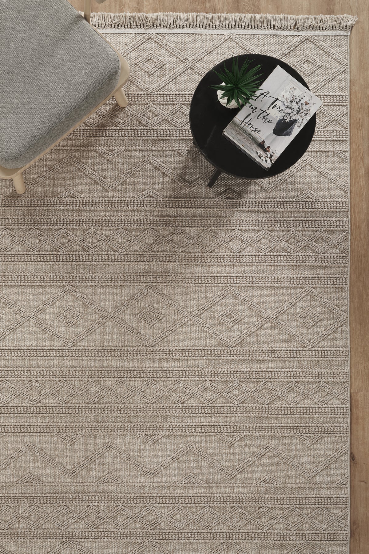 Covor Bouclé Bej Antiderapant pentru Living și Dormitor – Arzen Bouclé