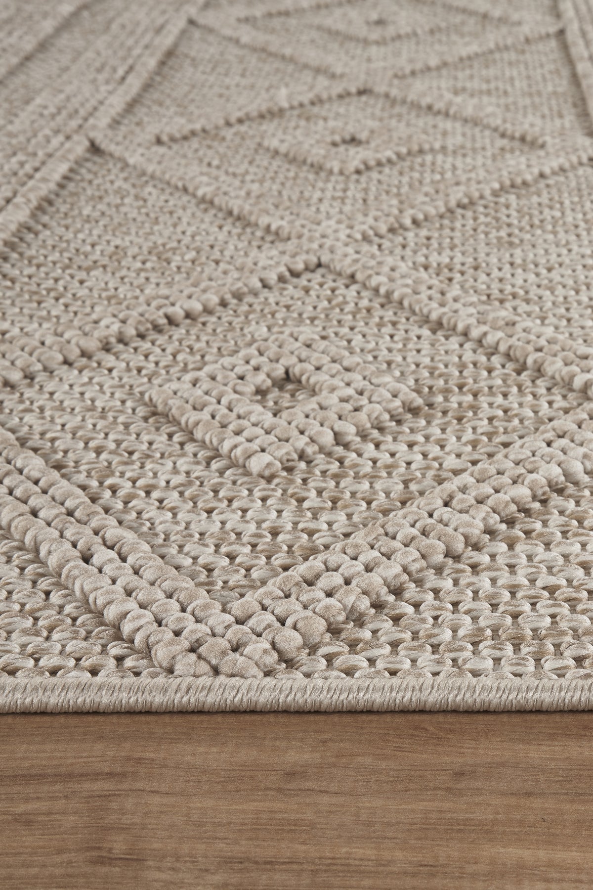 Covor Bouclé Bej Antiderapant pentru Living și Dormitor – Arzen Bouclé