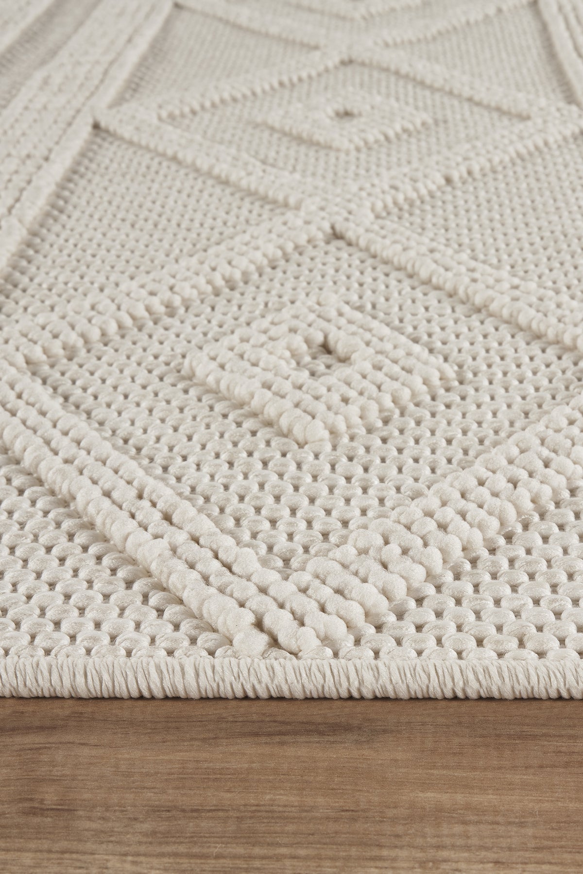 Covor Bouclé Crem Antiderapant pentru Living și Dormitor – Arzen Bouclé