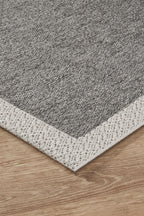 Covor Sisal Arzen Sisal Plus Antracit cu Bordură Gri, Antiderapant, Ușor de Curățat