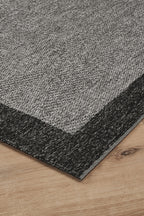 Covor Sisal Arzen Sisal Plus Antracit cu Bordură Neagră, Antiderapant, Ușor de Curățat