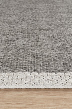 Covor Sisal Arzen Sisal Plus Antracit cu Bordură Gri, Antiderapant, Ușor de Curățat