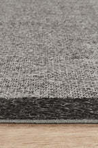Covor Sisal Arzen Sisal Plus Antracit cu Bordură Neagră, Antiderapant, Ușor de Curățat