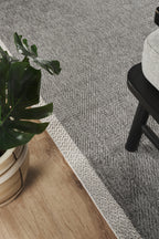 Covor Sisal Arzen Sisal Plus Antracit cu Bordură Gri, Antiderapant, Ușor de Curățat
