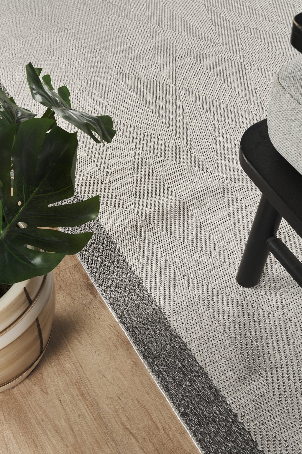 Covor Sisal Arzen Sisal Plus Gri Bordură Antracit, Antiderapant, Ușor de Curățat
