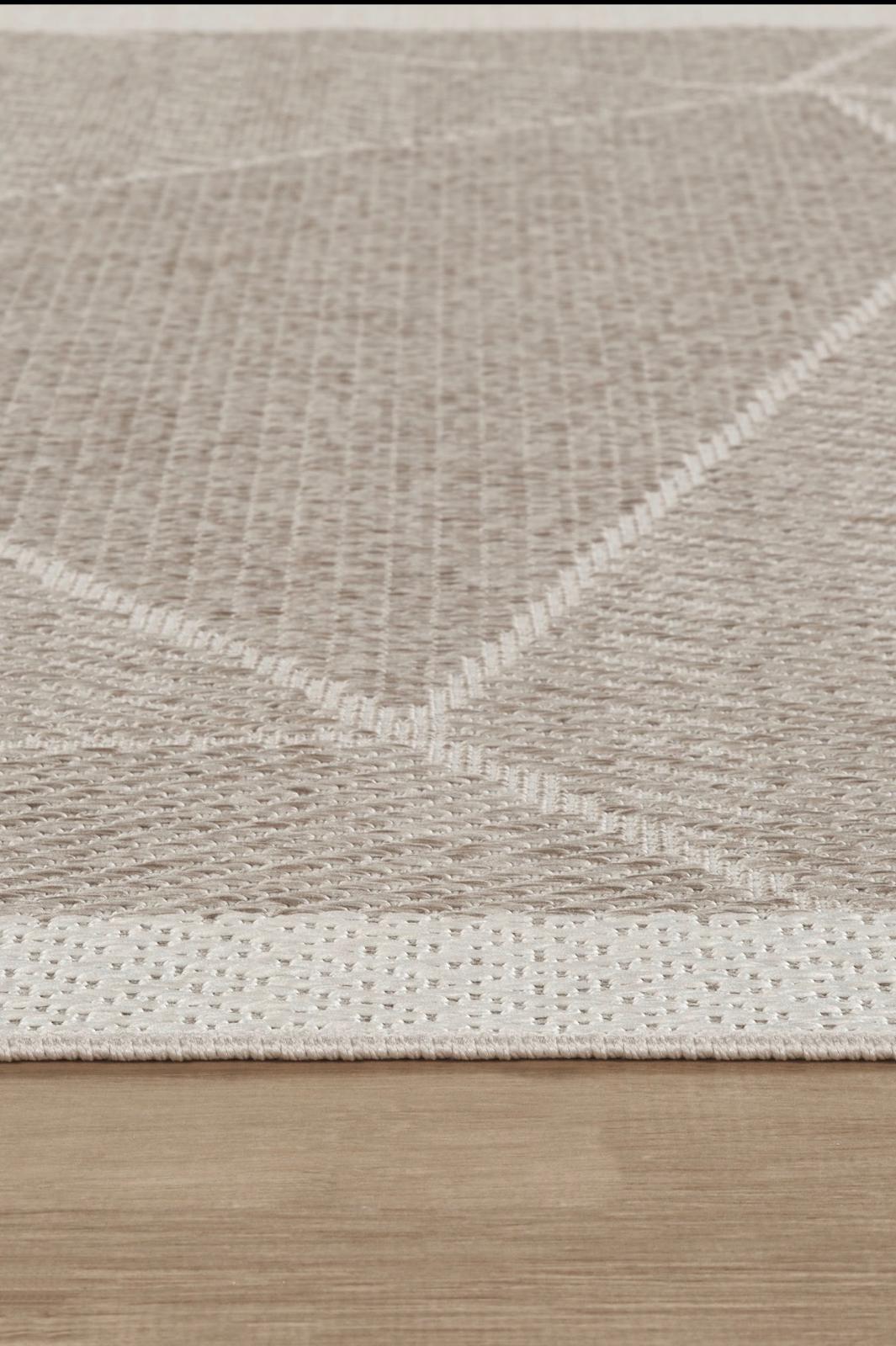Covor Sisal Arzen Sisal Plus Bej cu Bordură Krem, Antiderapant, Ușor de Curățat