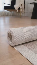 Covor Sisal Arzen Sisal Plus Bej cu Bordură Krem, Antiderapant, Ușor de Curățat