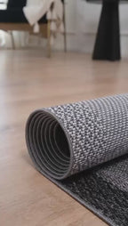 Covor Sisal Arzen Sisal Plus Antracit cu Bordură Neagră, Antiderapant, Ușor de Curățat