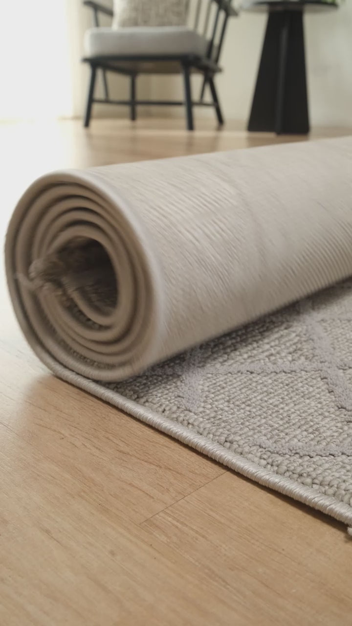 Covor Bouclé Gri Antiderapant pentru Living și Dormitor – Arzen Bouclé