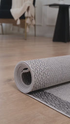 Covor Sisal Arzen Sisal Plus Gri Bordură Antracit, Antiderapant, Ușor de Curățat